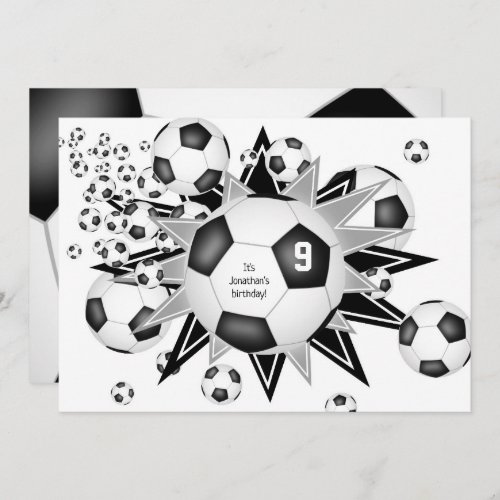 soccer ball blowout kids sports stars birthday  announcement