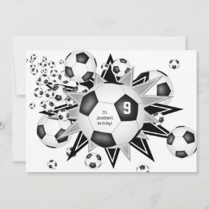 soccer ball blowout kids sports stars birthday announcement