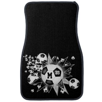 soccer ball blowout personalized car floor mat