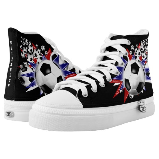 soccer ball blowout red white and blue High-Top sneakers