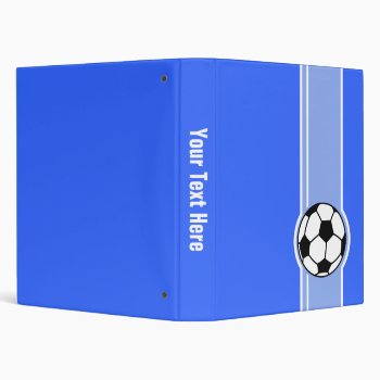 Soccer Ball; Blue Binder by SportsWare at Zazzle