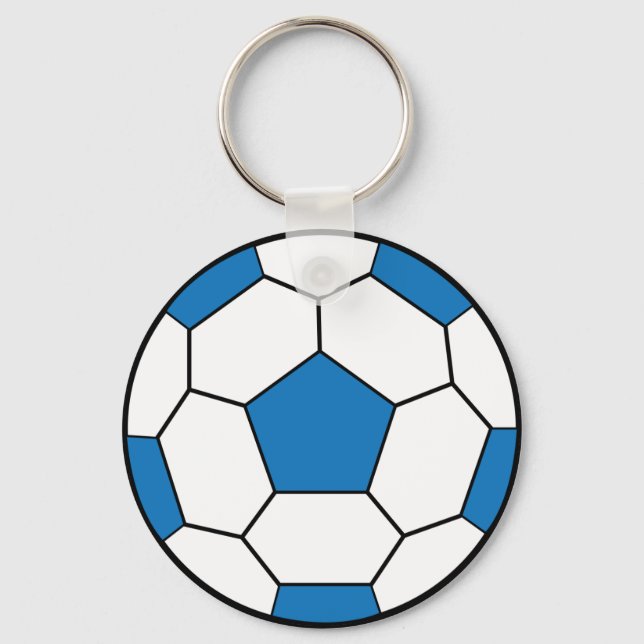 Soccer Ball Blue Keychain (Front)