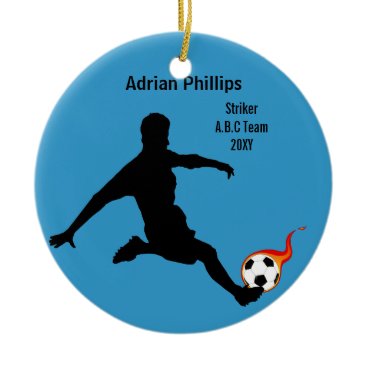 Soccer ball blue ornament