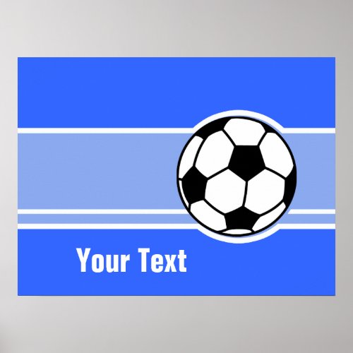 Soccer Ball Blue Poster