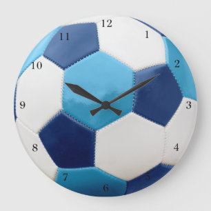 Soccer Ball Blues Large Clock