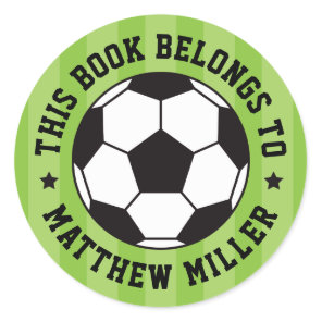 Soccer ball bookplate book label