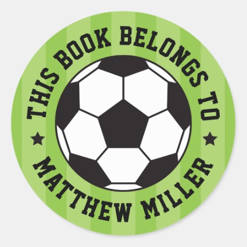 Soccer ball bookplate book label