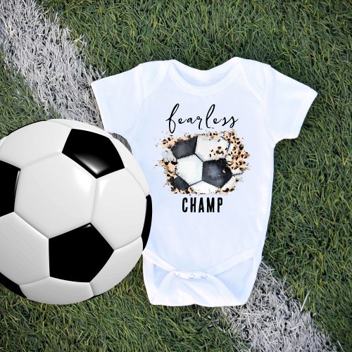 Soccer Ball Boys Cute Fearless Champ Baby Bodysuit