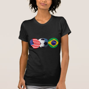 Soccer Ball Brazil & USA Flags The MUSEUM Zazzle T-Shirt