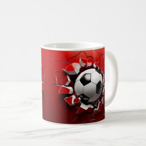 Soccer Ball Breaking Through Wall _ Dynamic 3D Mug