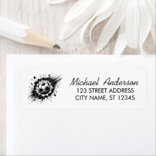 Soccer Ball Breaking Wall Football Return Address  Label