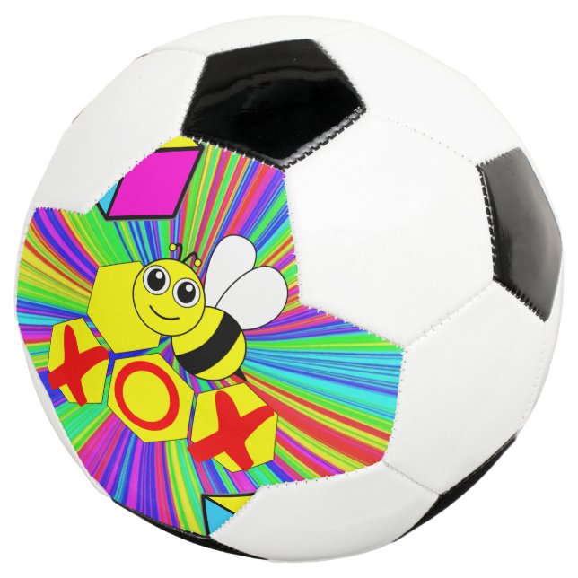 Soccer Ball Bumblebee Colorful xoxo (Three Quarter)