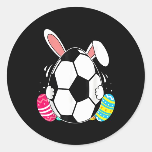 Soccer Ball Bunny Ears Eggs Easter Day Rabbit Classic Round Sticker