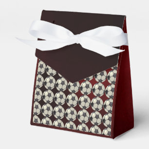Soccer Ball / Burgandy Favor Boxes