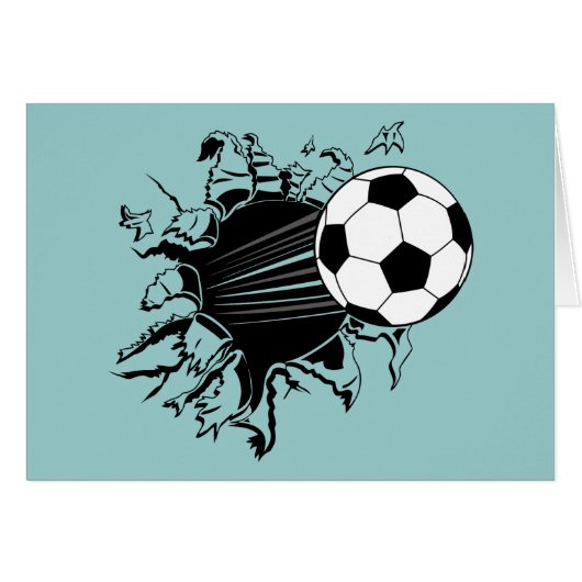 Soccer Ball Busting Out Cards (Front Horizontal)