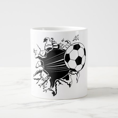 Soccer Ball Busting Out Giant Coffee Mug