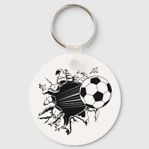 Soccer Ball Busting Out Keychain