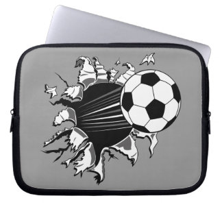 Soccer Ball Busting Out Laptop Sleeve