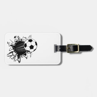 Soccer Ball Busting Out Luggage Tag