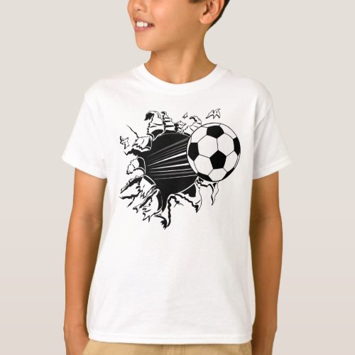 Soccer Ball Busting Out T_Shirt