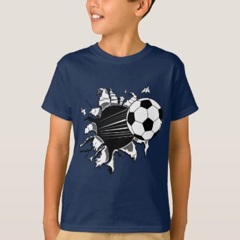 Soccer Ball Busting Out T-shirt by ironydesigns at Zazzle