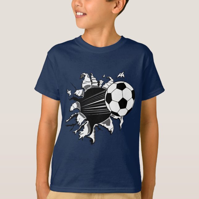 Soccer Ball Busting Out T-Shirt (Front)