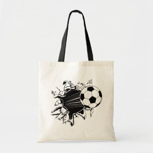 Soccer Ball Busting Out Tote Bag