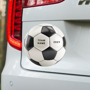 Soccer Ball Car Magnet   Team Name Bumper Sticker