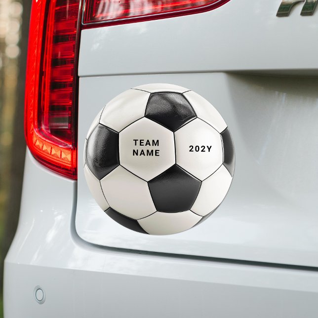 Soccer Ball Car Magnet | Team Name Bumper Sticker (Soccer ball design, perfect for football fans, team celebrations, birthdays & sports-themed parties!)