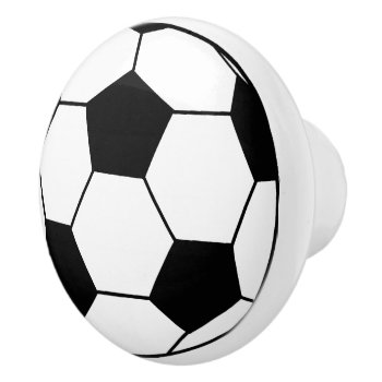Soccer Ball Ceramic Knob by theburlapfrog at Zazzle