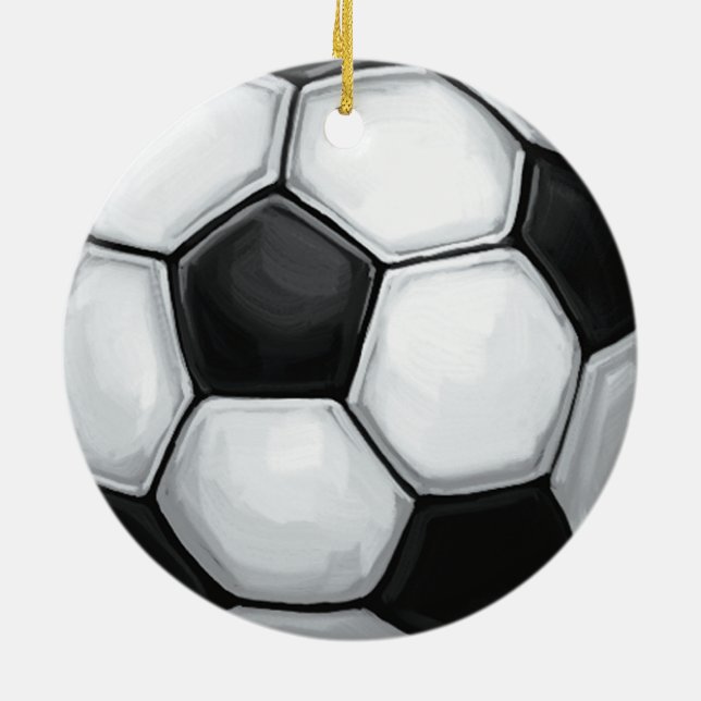 Soccer Ball Ceramic Ornament (Back)