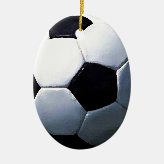 Soccer Ball Ceramic Ornament (Front)