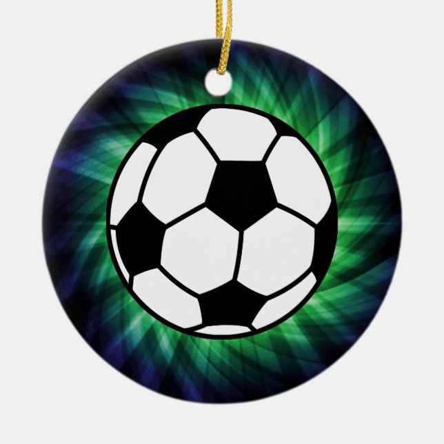 Soccer Ball Ceramic Ornament (Front)