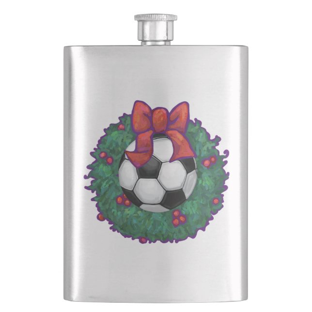 Soccer Ball Christmas Flask (Front)