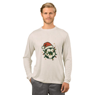 Soccer Ball Christmas Lights Santa Hat Funny  Tri-Blend Shirt