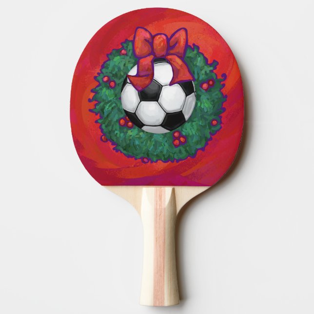 Soccer Ball Christmas Ping-Pong Paddle (Back)