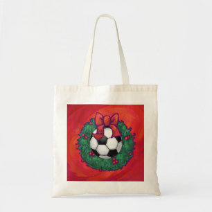 Soccer Ball Christmas Tote Bag