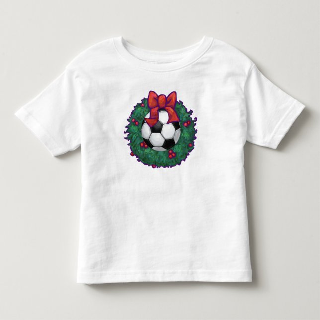 Soccer Ball Christmas Wreath Toddler T-shirt (Front)