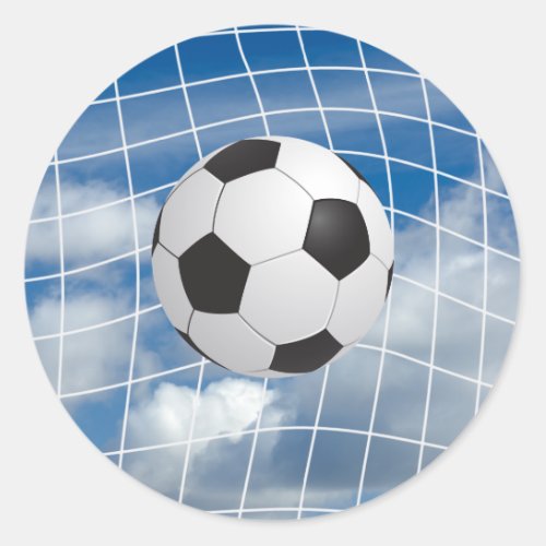Soccer ball classic round sticker