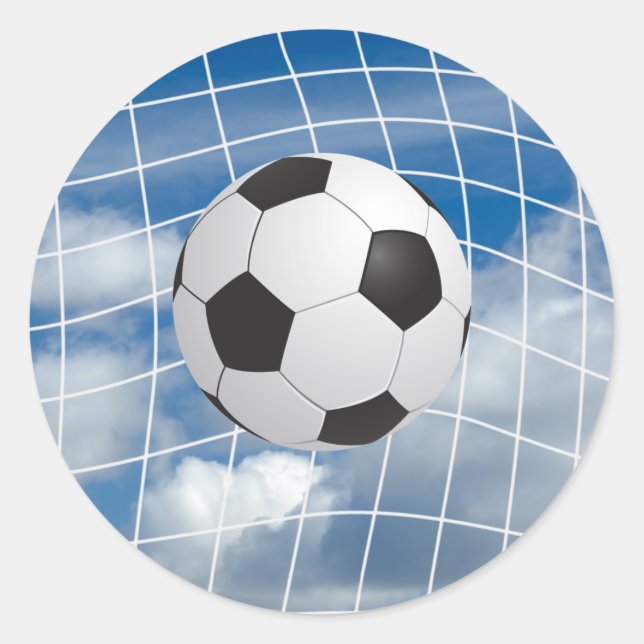 Soccer ball classic round sticker (Front)