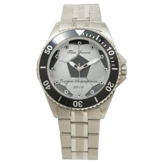 Soccer Ball Classic Stainless Steel Watch