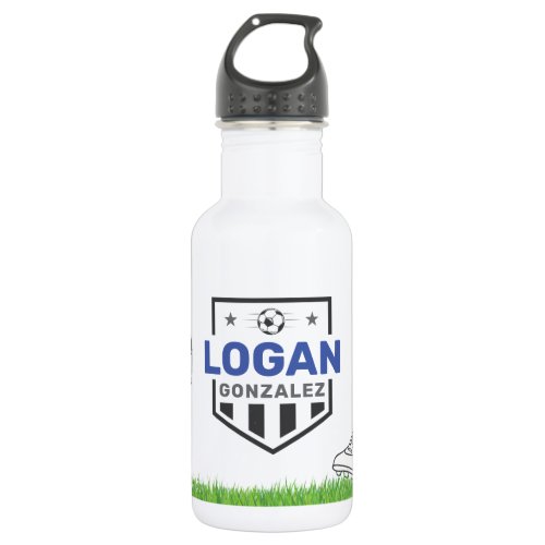 Soccer Ball Cleats Sports Personalized Stainless Steel Water Bottle