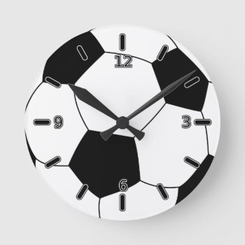 Soccer Ball Clock (with Numbers) by StillImages at Zazzle