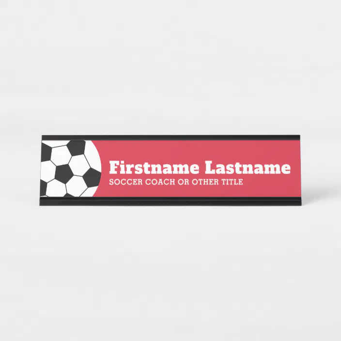 Soccer Ball Coach Or Teacher Modern Drawing Desk Name Plate Zazzle Com