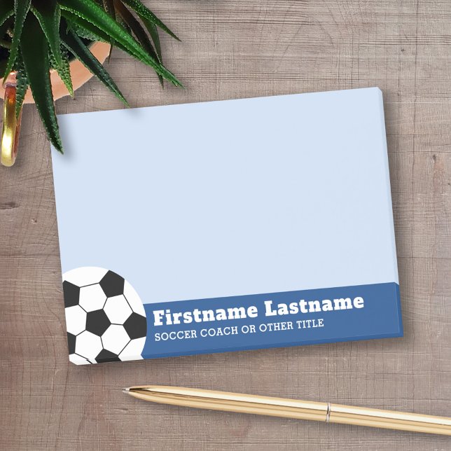 Soccer Ball Coach or Teacher - Modern Drawing Post-it Notes (Personalized Post-It Note - Soccer Football Theme)