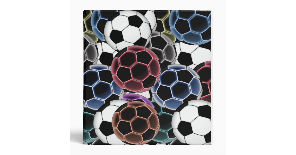 Soccer Ball Collage Binder Zazzle