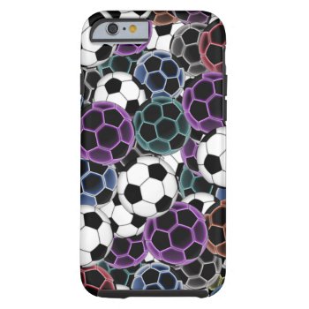 Soccer Ball Collage Tough Iphone 6 Case by arklights at Zazzle