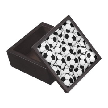 Soccer Ball Collage Jewelry Box by arklights at Zazzle