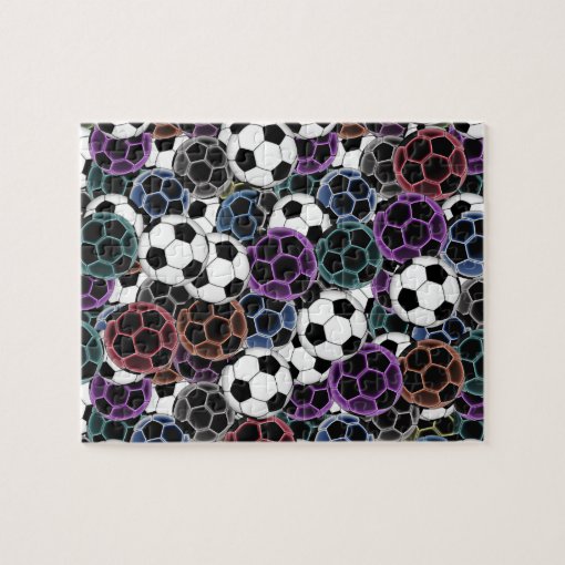 Soccer Ball Collage Jigsaw Puzzle Zazzle