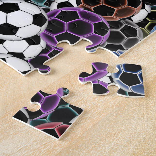 Soccer Ball Collage Jigsaw Puzzle Zazzle